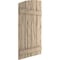 Ekena Millwork Riverwood 4 Board Joined Board-n-Batten w/Elliptical Top Faux Wood Shutters, 22W x 62H, PR SHUBJL22X62RWPR - alternate 10